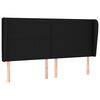 vidaXL Hoofdbord met randen 163x23x118/128 cm stof zwart
