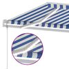 vidaXL Luifel automatisch met LED en windsensor 600x300 cm blauw wit