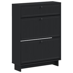 vidaXL Schoenenkast EDE 78 x 24 x 103 cm Bewerkt hout Zwart