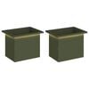 vidaXL Plantenbak met led 2 st Olijfgroen 30 x 40 x 30 cm Staal