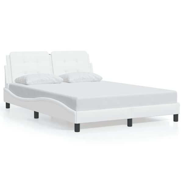 vidaXL Bedframe zonder matras "Zadar" kunstleer wit 140x200 cm