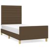 vidaXL Bedframe zonder matras 90x200 cm stof donkerbruin
