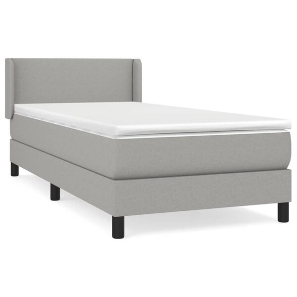 vidaXL Boxspring met matras stof lichtgrijs 90x190 cm
