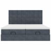 vidaXL Ottoman bed met matrassen 180x200cm fluweel donkergrijs