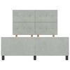 vidaXL Boxspringbed met hoofdeinde Lichtgrijs 140 x 190 cm Fluweel