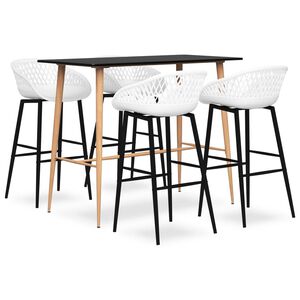 vidaXL 5-delige Barset zwart en wit