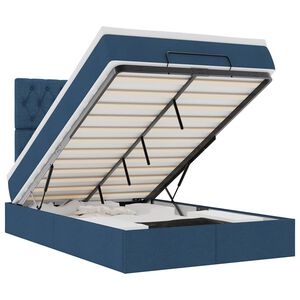 vidaXL Ottoman bed met matras en LED's 120x200cm stof blauw
