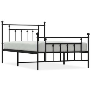 vidaXL Bedframe met hoofd- en voeteneinde metaal zwart 100x200 cm