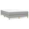 vidaXL Boxspring met matras stof lichtgrijs 140x200 cm