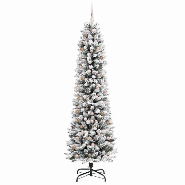 vidaXL Kunstkerstboom met 300 LED Wit 240 cm PVC en Metaal en Plastic
