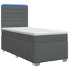 vidaXL Boxspring Bed met Matras en LED Donkergrijs 90 x 190 cm Stof