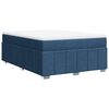 vidaXL Boxspring met matras stof blauw 140x200 cm