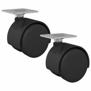 vidaXL Zwenkwiel 2 st Zwart 39,5 x 39,5 x 37,8 mm Ijzer en PP