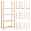 vidaXL Opbergrekken 5-laags 10 st 80x38x170 cm grenenhout 250 kg