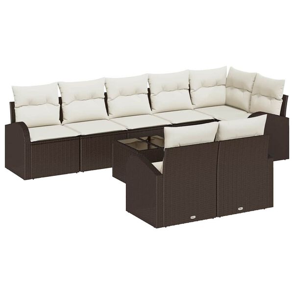 vidaXL Tuin Sofa Set Bruin en Cr&egrave;me 55 x 55 x 37 cm poly rattan
