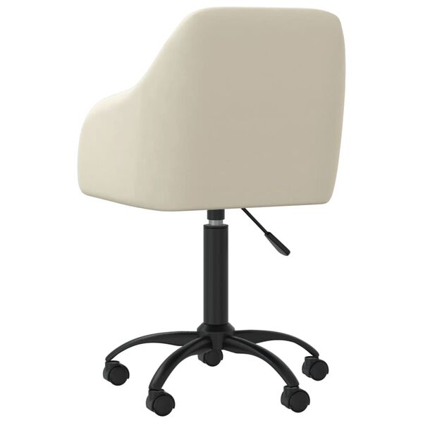 vidaXL Eetkamerstoel draaibaar fluweel cr&egrave;mekleurig