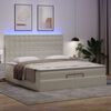 vidaXL Ottoman bed met matrassen en LED's 200x200cm kunstleer wit