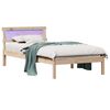 vidaXL Bedframe met hoofdeinde Bruin 75 x 190 cm Massief grenenhout