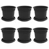 vidaXL Plantenpotten 6 pcs Zwart &Oslash; 15 x 12 cm Kunststof
