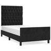 vidaXL Bedframe met hoofdeinde fluweel zwart 90x200 cm