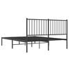 vidaXL Bedframe met hoofdbord metaal zwart 135x190 cm