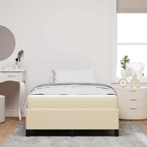 vidaXL Boxspringbed Cr&egrave;me 120 x 190 cm Stof
