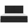 vidaXL Opbergbed met LED met matras Zwart 160 x 200 cm Polyester