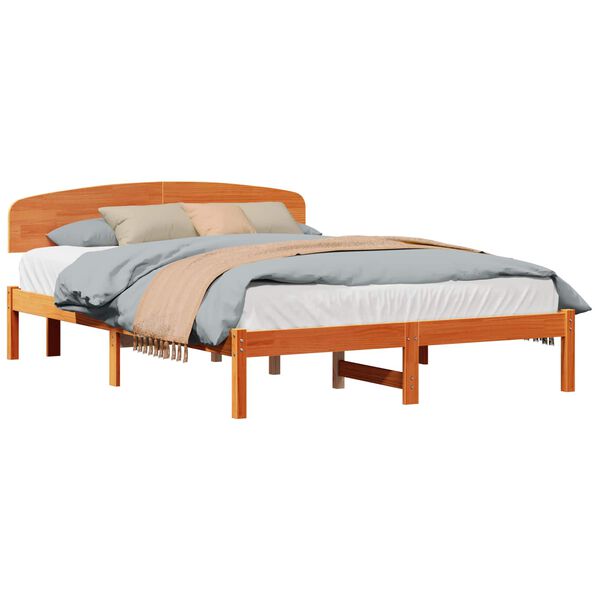 vidaXL Bedframe Wasbruin 150 x 200 cm Massief grenenhout