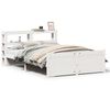 vidaXL Bedframe met hoofdbord massief grenenhout wit 135x190 cm