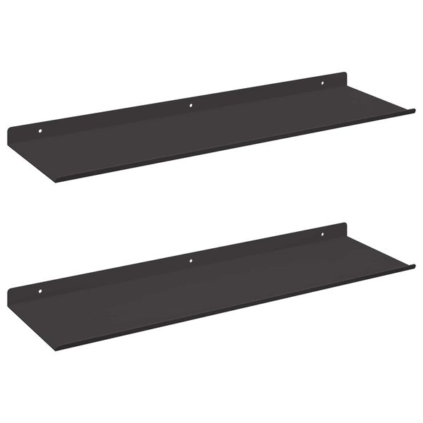 vidaXL Drijvende plank 2 pcs Zwart 60 x 18 x 2,5 cm Staal