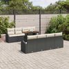 vidaXL Tuin Sofa Set met opslag 9 pcs Zwart Poly riet
