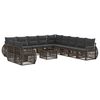 vidaXL Tuinbankenset 12 pcs Grijs en Donkergrijs poly rattan