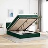 vidaXL Ottoman bed met matras en LED's 140x190cm fluweel donkergroen