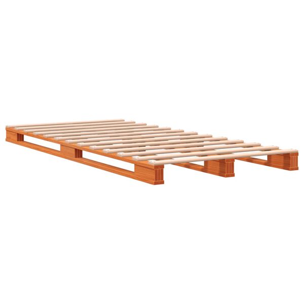 vidaXL Palletbed massief grenenhout wasbruin 90x200 cm