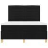 vidaXL LED Box Spring Bed met matras Zwart 140 x 200 cm Stof