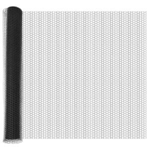 vidaXL zeshoekig gaasgek met palen 25 x 1,4 m PVC-Coated Staal Grijs