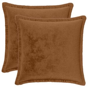 vidaXL Kussen met kussen HOUTEN 2 st Licht Bruin Flanel