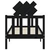 vidaXL Bedframe met hoofdbord massief hout zwart