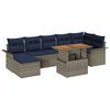 vidaXL Tuinbankenset 8 st Grijs en Marineblauw poly rattan