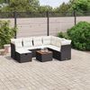 vidaXL 8-delige Loungeset met kussens poly rattan zwart
