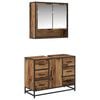 vidaXL Badkamermeubelset 2 st Oud Hout 80 x 33 x 60 cm Bewerkt hout