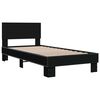 vidaXL Bedframe bewerkt hout en metaal zwart 75x190 cm