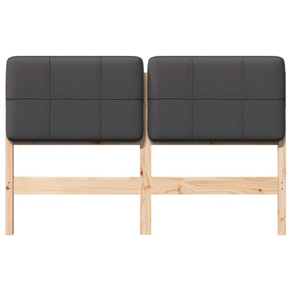 vidaXL Gestoffeerd hoofdbord Bruin en Donkergrijs 135 cm