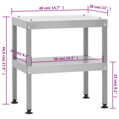 vidaXL BBQ-rookoven met tafel gegalvaniseerd staal