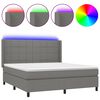 vidaXL Boxspring met matras en LED stof donkergrijs 160x200 cm