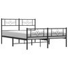 vidaXL Bedframe met hoofd- en voeteneinde metaal zwart 140x190 cm
