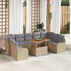 vidaXL Tuin Sofa Set met kussen 10 pcs beige en lichtgrijs