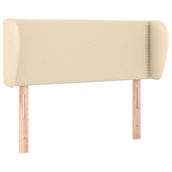 vidaXL Hoofdbord met randen 83x23x78/88 cm stof cr&egrave;mekleurig