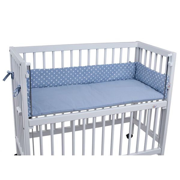 tiSsi Matras voor de MAXI Boxspring bedkant wieg kroontjes lichtblauw
