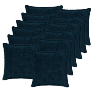 vidaXL Kussensloop 12 st HOUTEN Marineblauw 40 x 40 cm
